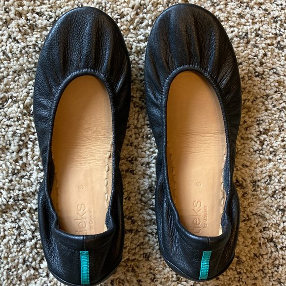 Tieks Matte Black Ballet Flats - Picture 1 of 7